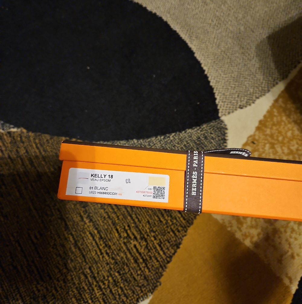 Hermès Orange Gift Box with Black Branded Ribbon